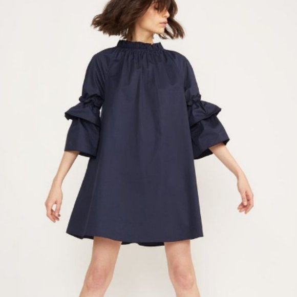 Cynthia Rowley Eden Smocked Ruffle Neck 